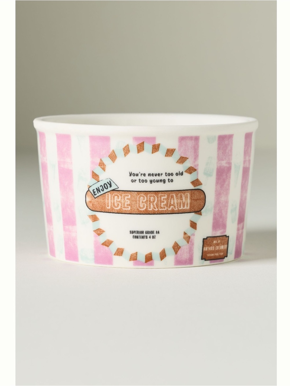 🍦Anthropologie Stoneware Ice Cream Bowl Glacé Dessert Dish New Pink Set of 2